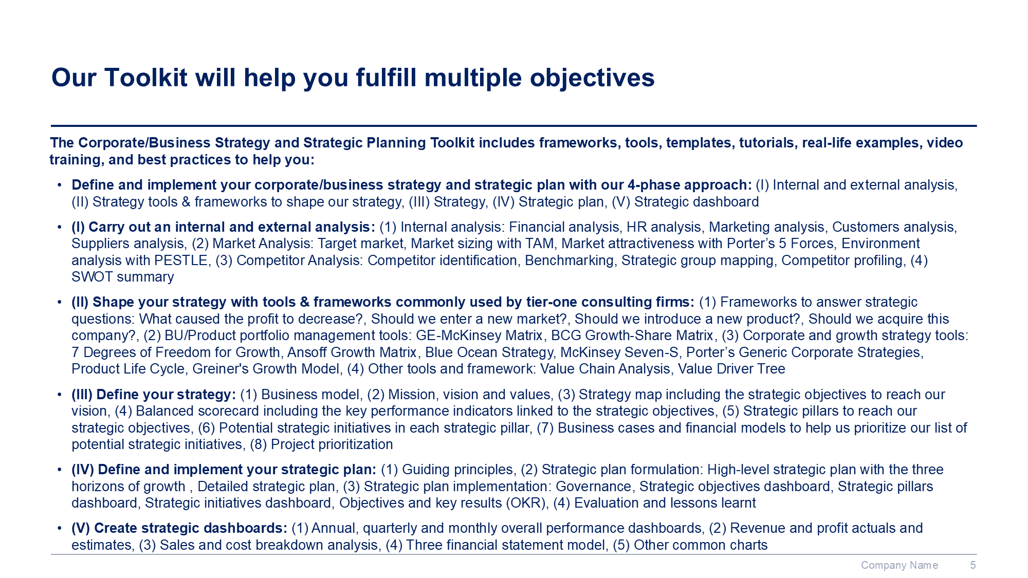 Corporate/Business Strategy and Strategic Planning Toolkit - Image 6